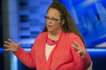 Kentucky county clerk Davis speaks during an interview on Fox News Channel's 'The Kelly File' in New York
